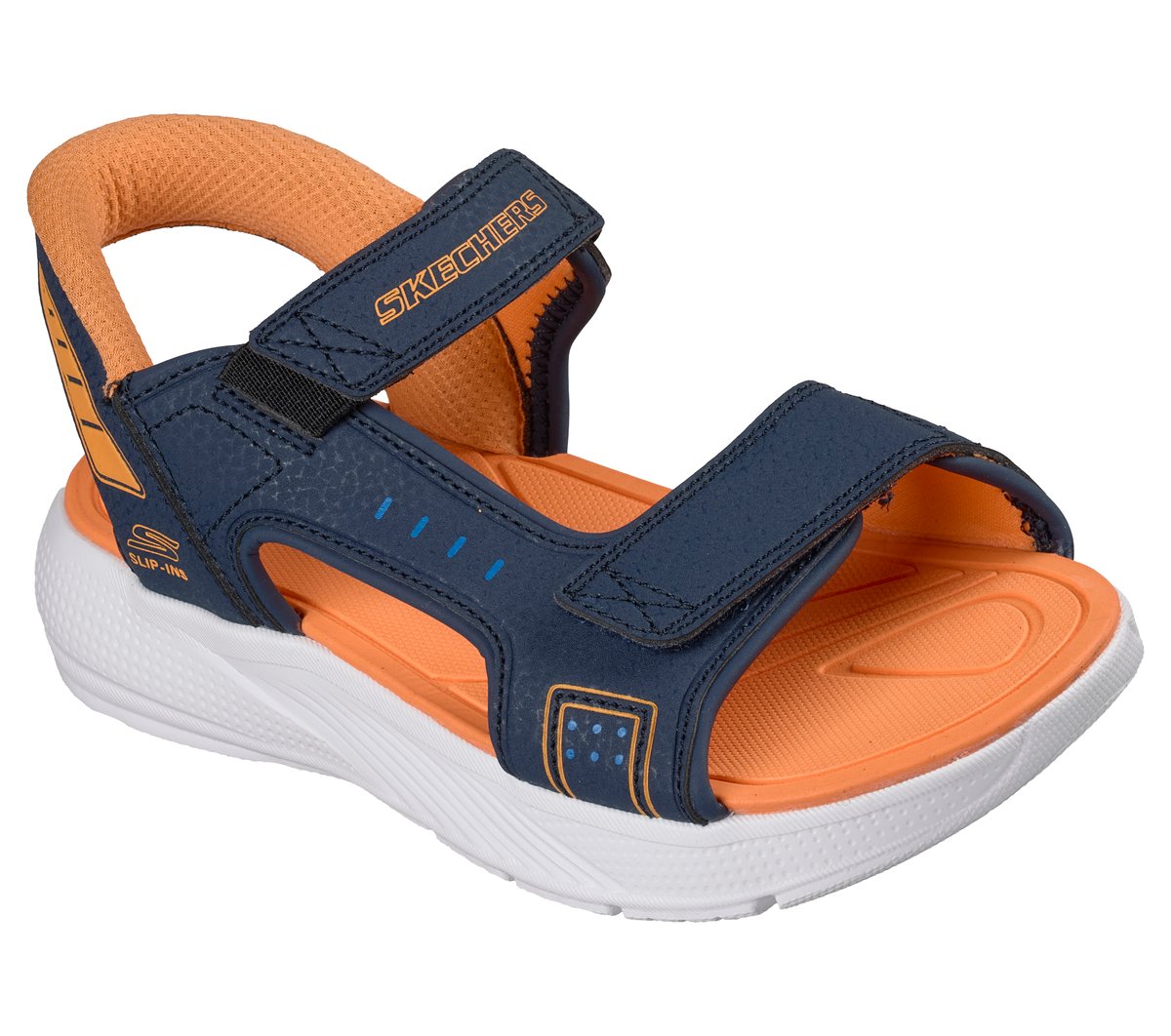 Skechers Slip-ins: Microspec-Splash - Hydro Ease — NAVY / ORANGE