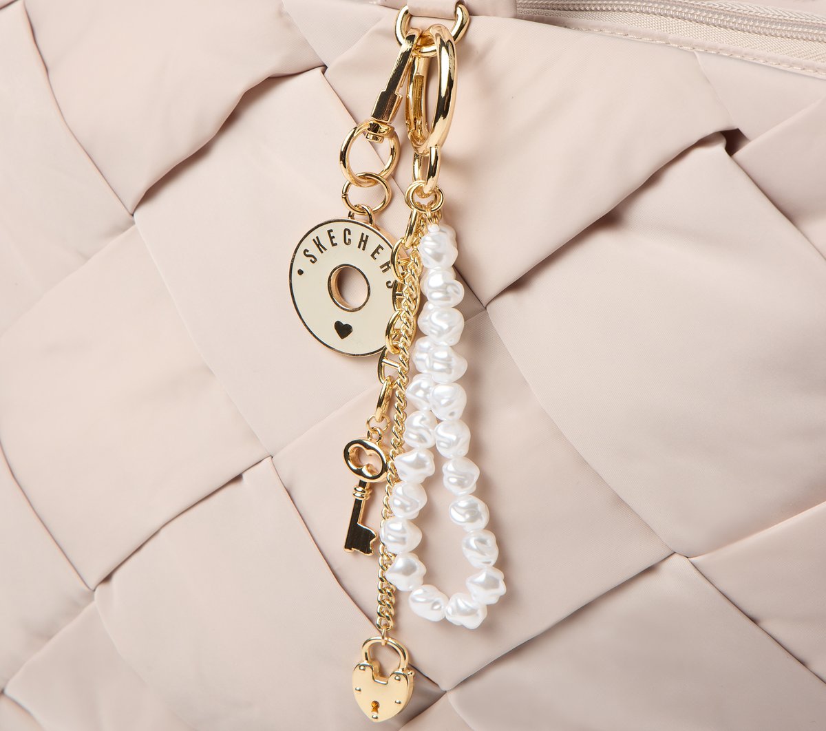 Pearl Lock And Key Bag Charm