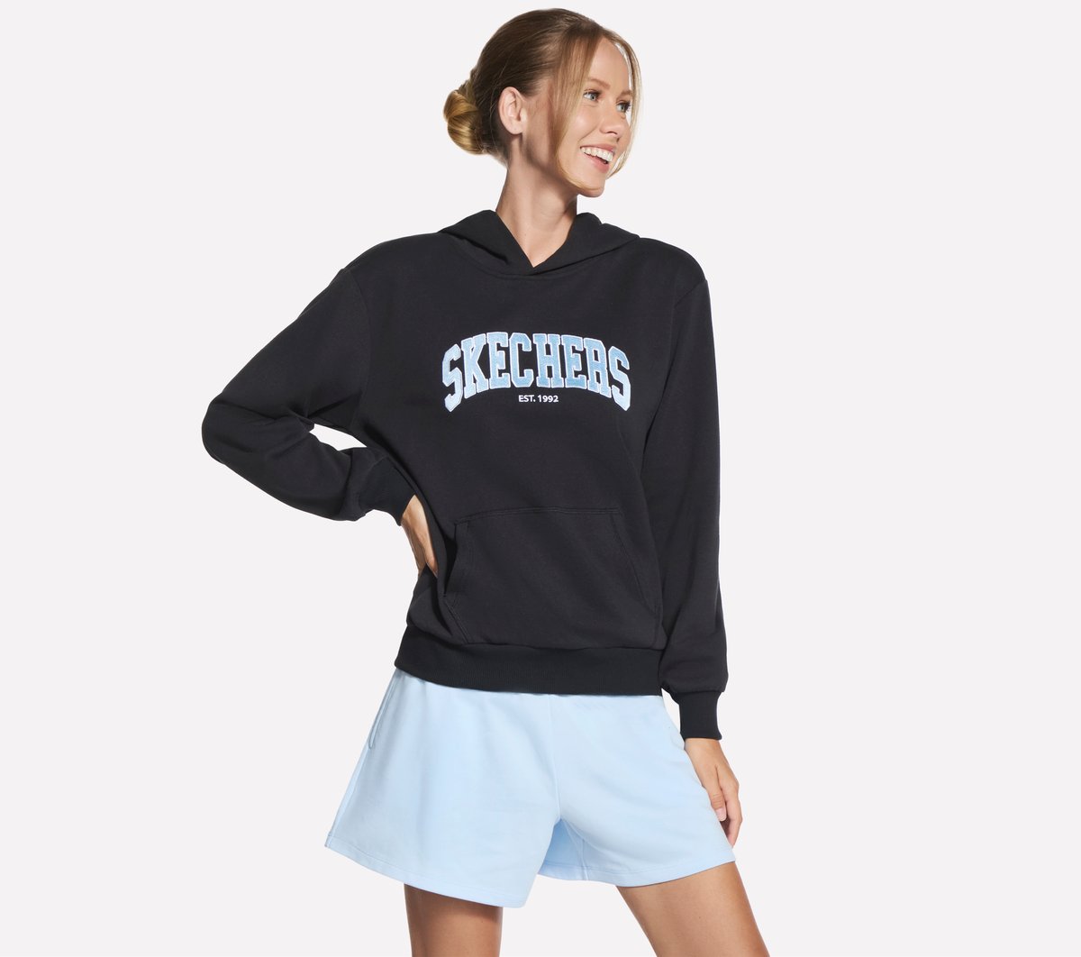 Collegiate Pullover Hoodie — BLACK