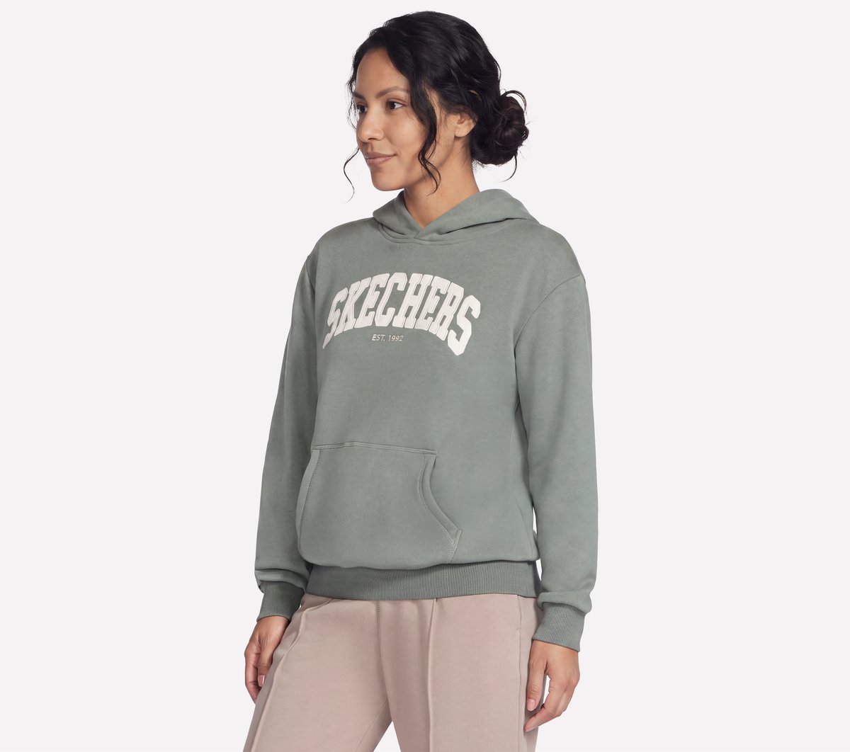 Collegiate Pullover Hoodie — TAUPE / OLIVE