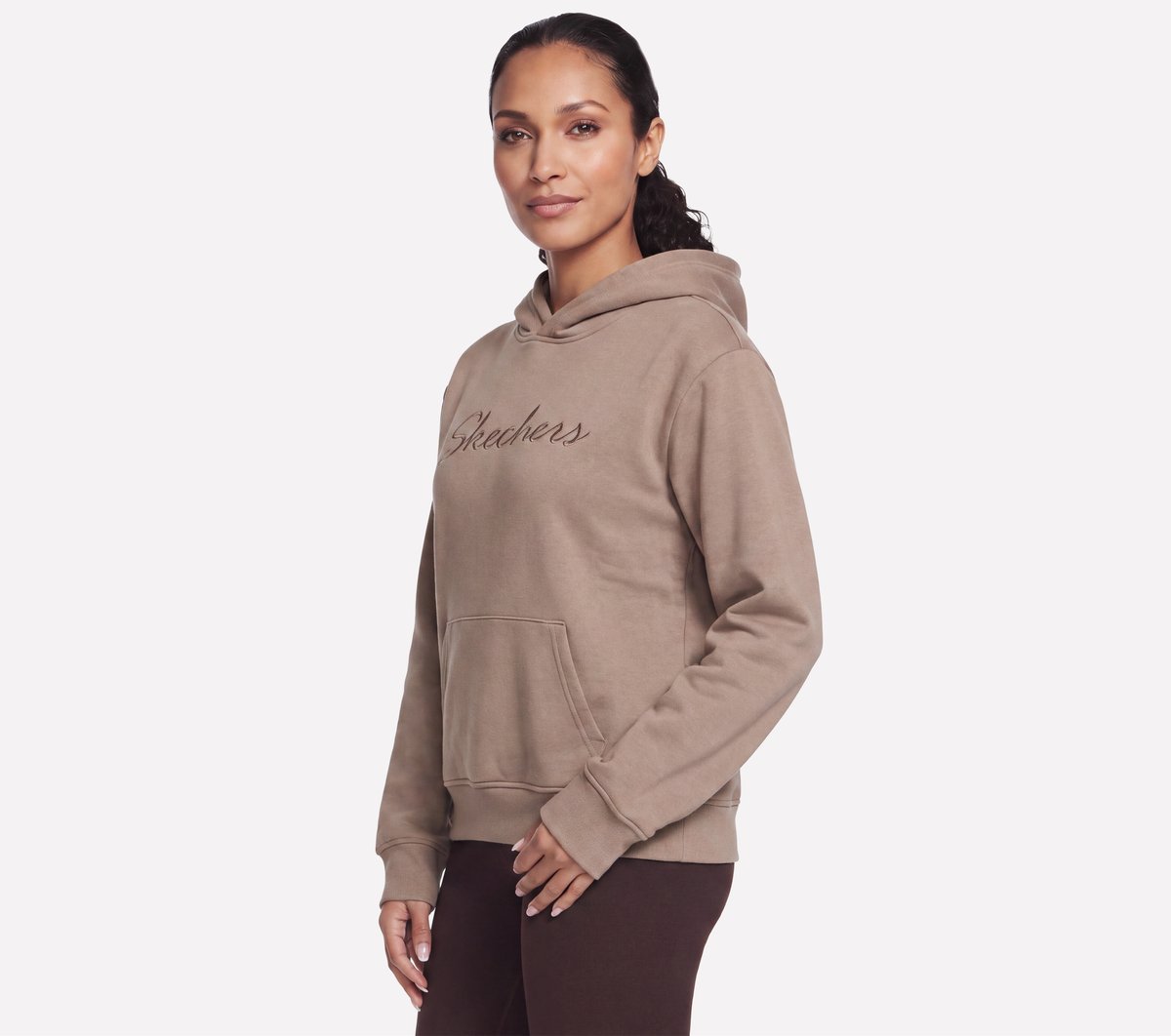 Skech-Sweats Fleece Graphic Hoodie — TAUPE / BROWN