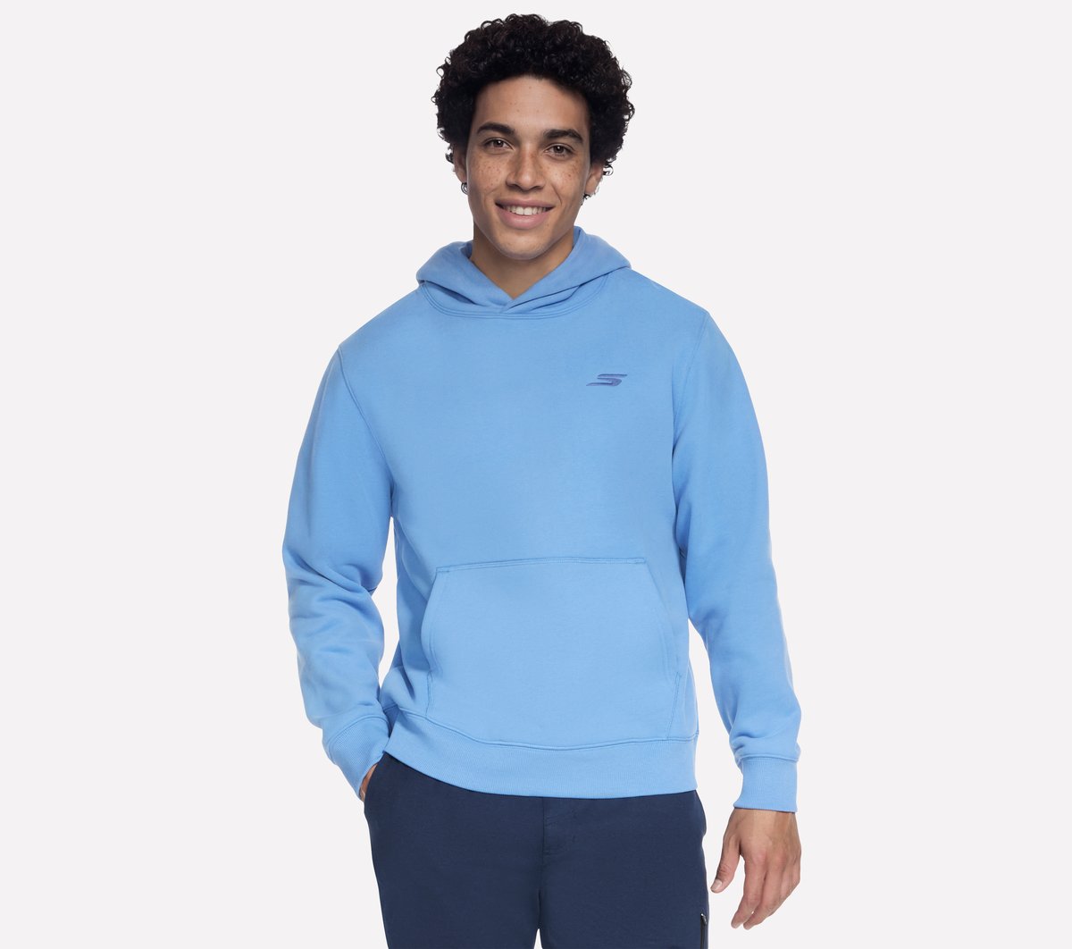 Skechers Max Soft Hoodie — WHITE / PERIWINKLE