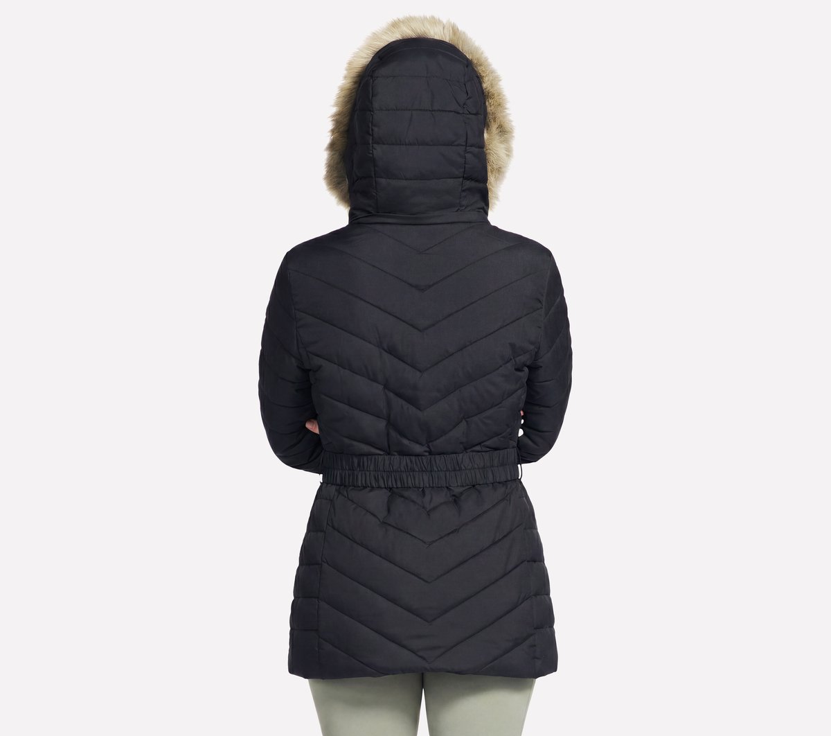 On-The-GO GO SHIELD Cozy Fit Belted Parka — BLACK