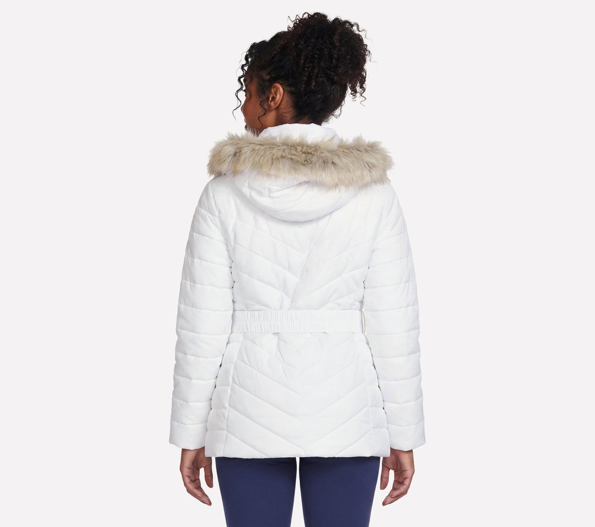 On-The-GO GO SHIELD Cozy Fit Belted Parka — WHITE