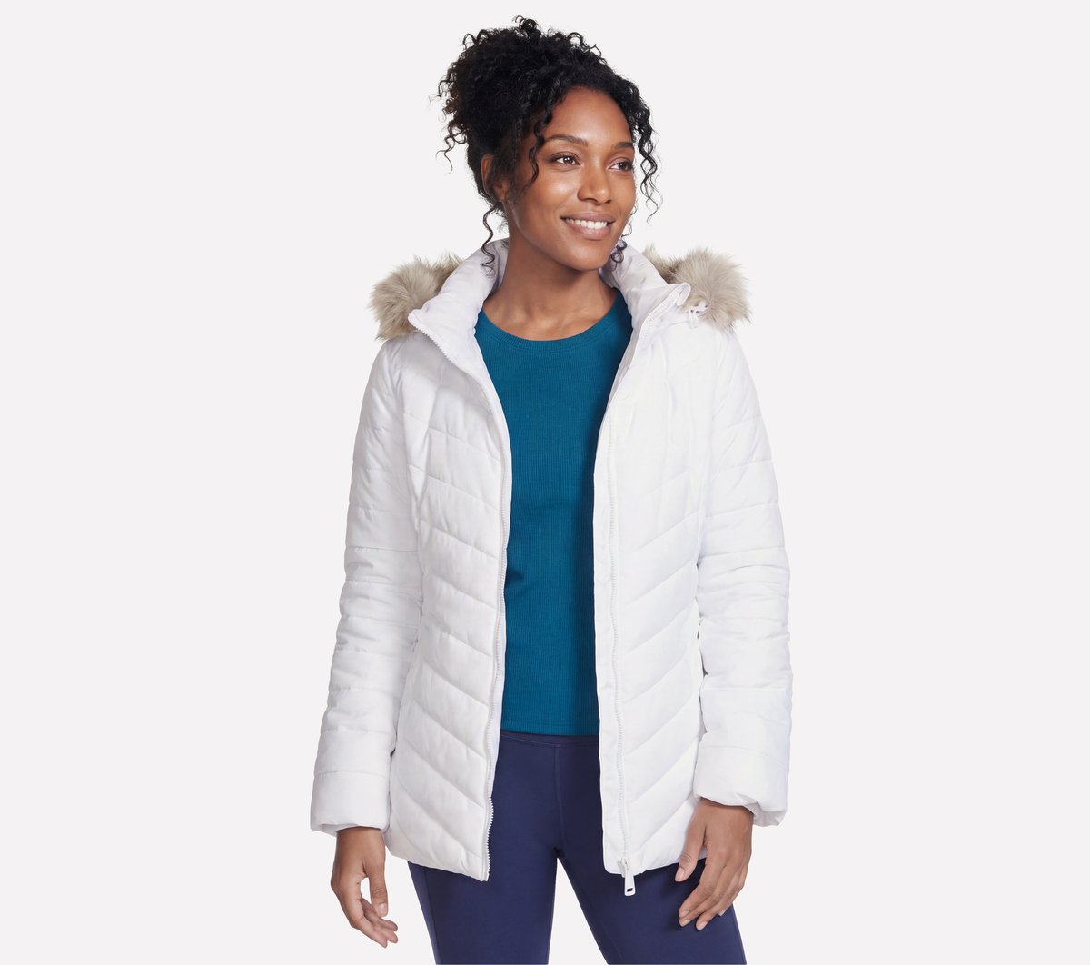 On-The-GO GO SHIELD Cozy Fit Belted Parka — WHITE