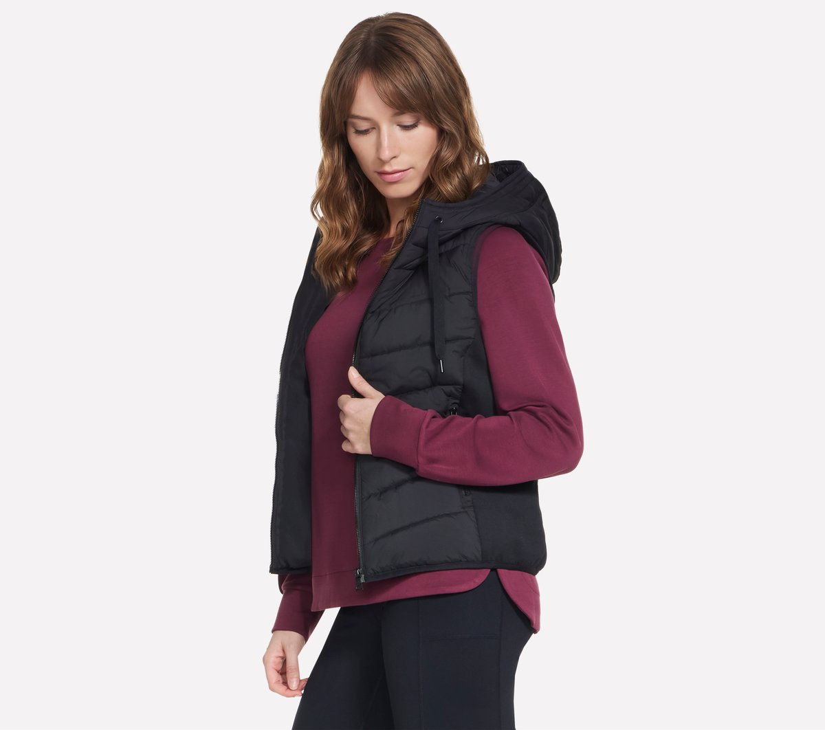 Performance Elite Cozy Fit Hooded Vest — BLACK