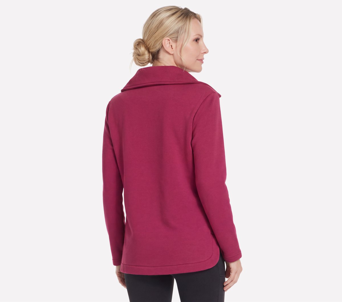 GO SNUGGLE Tunic Full Zip Jacket — PINK / RED