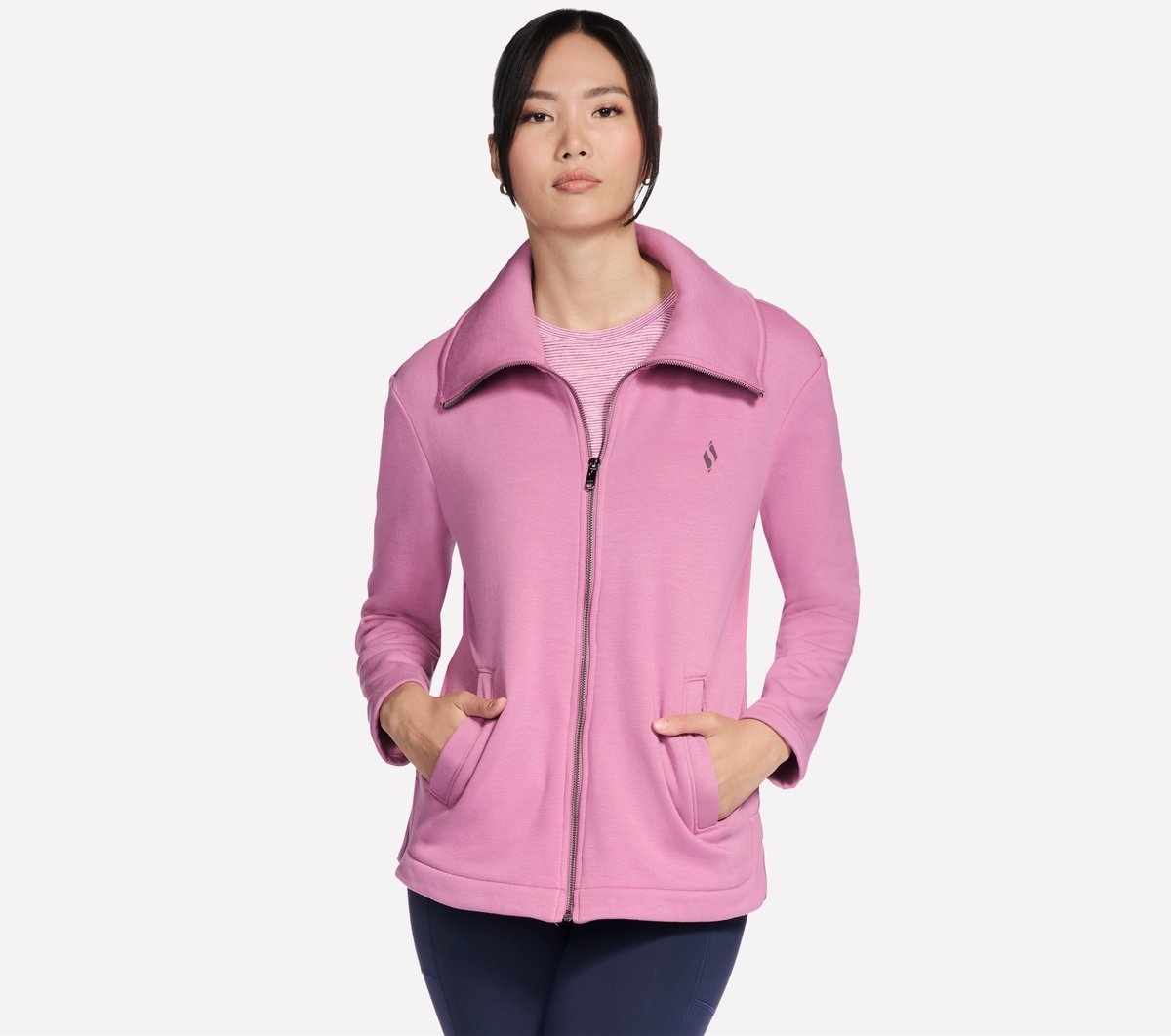 GO SNUGGLE Tunic Full Zip Jacket — ROSE