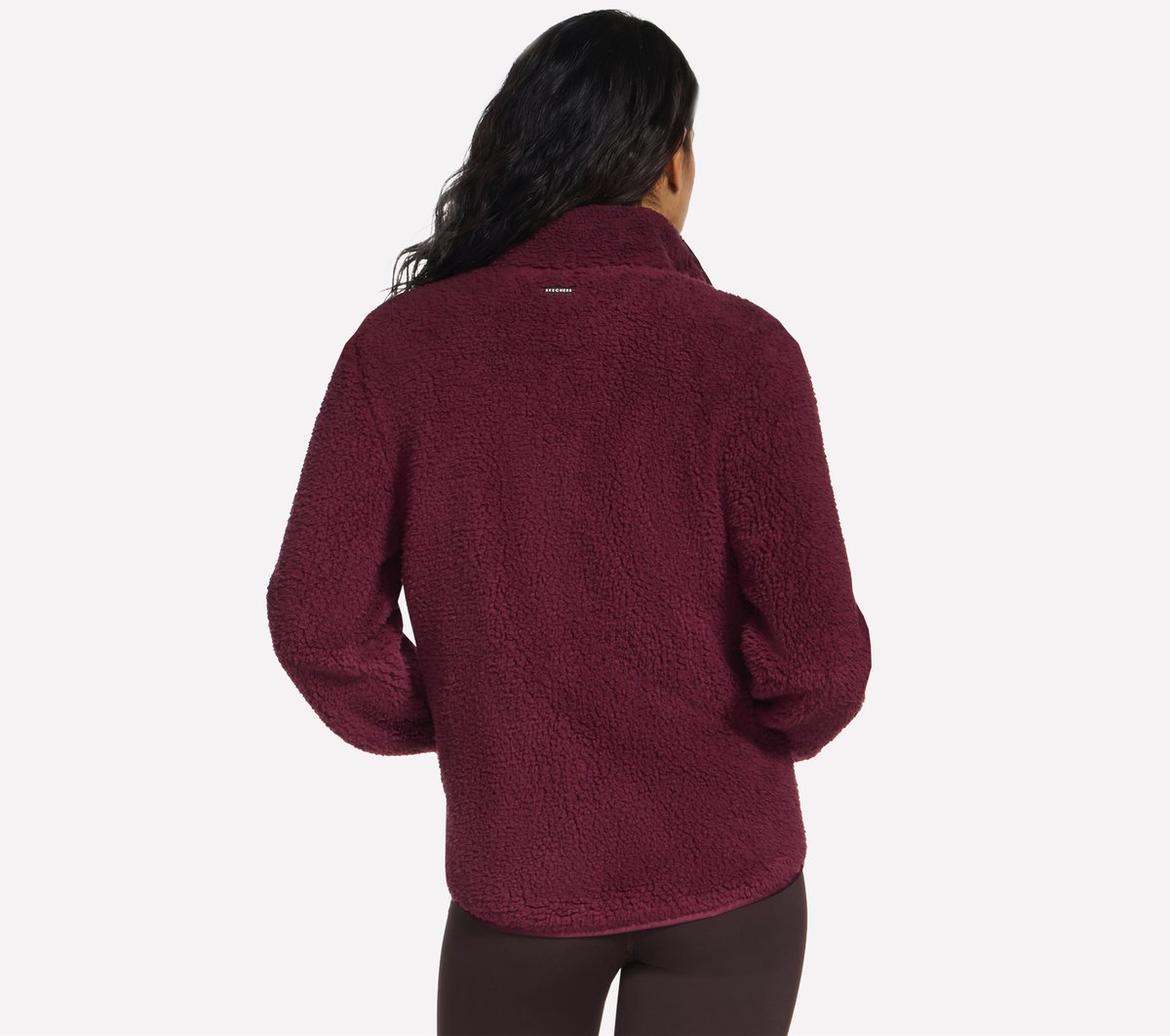 Skech-Sherpa Jacket — BURGUNDY / PINK