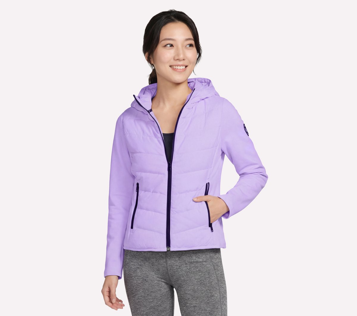 Performance Elite Cozy Fit Hooded Jacket — WHITE / LIGHT PURPLE