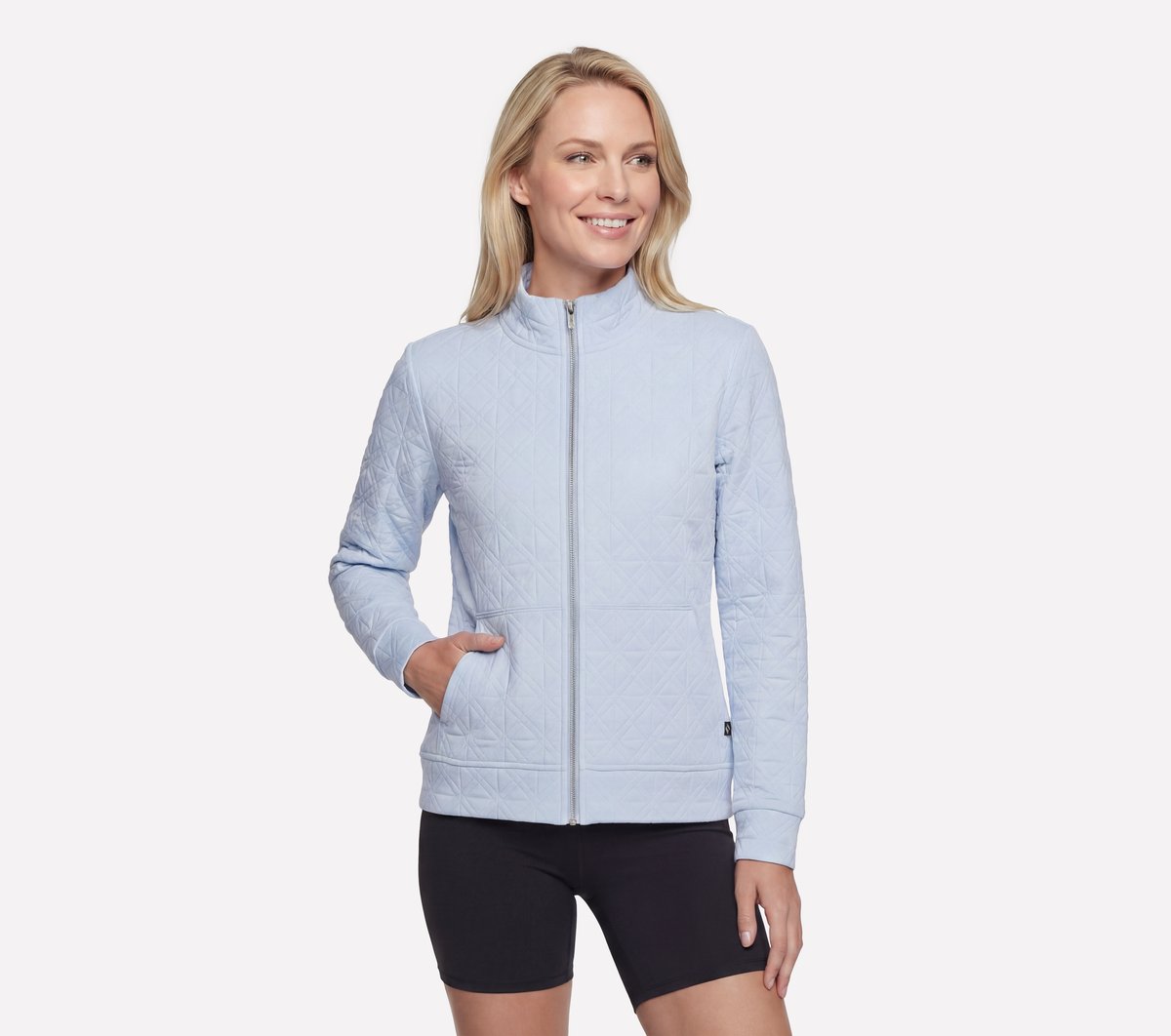 GO WALK Everywhere Cozy Fit Diamond Jacket — SIL / WHITE / BLUE