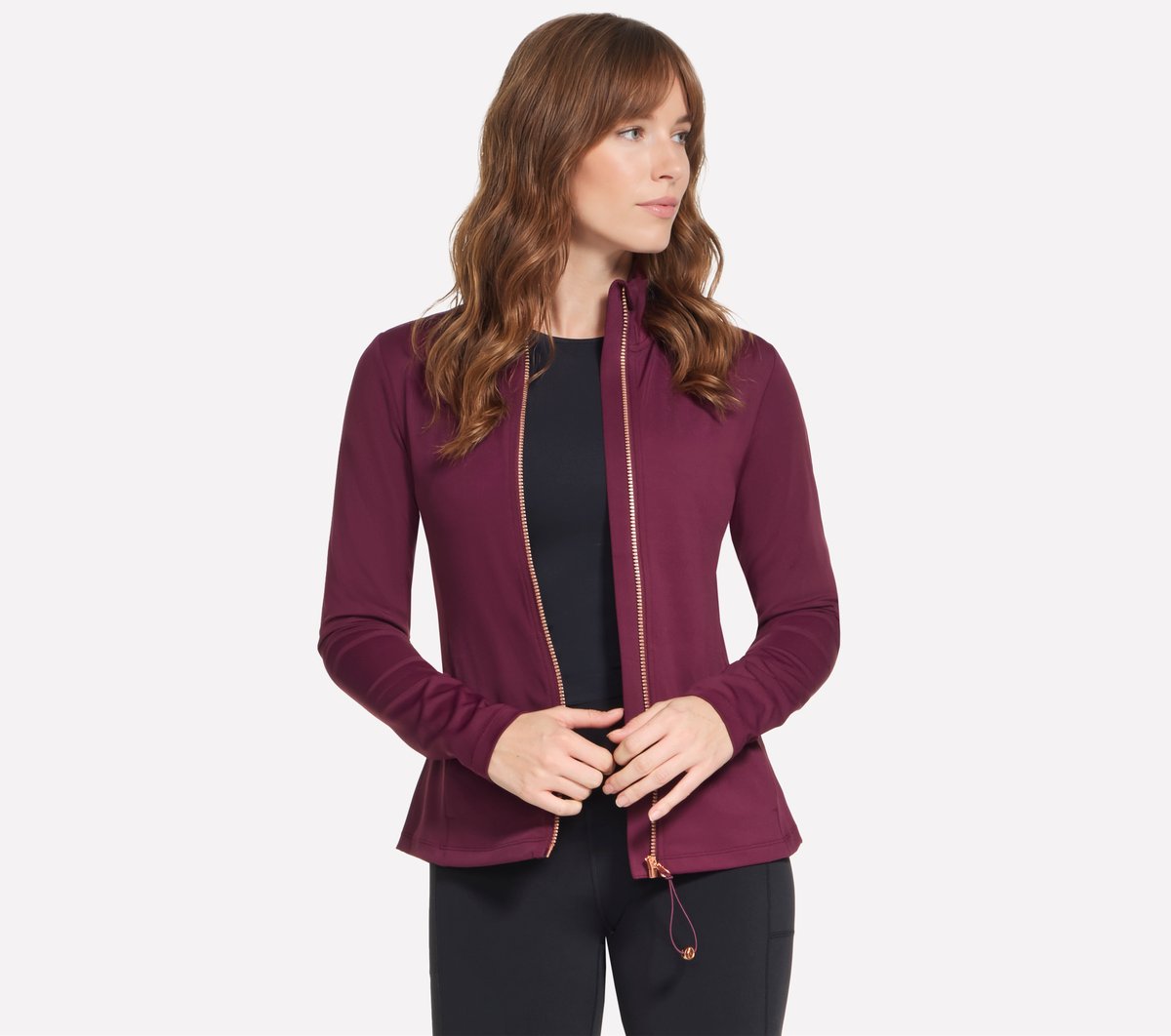 GO FLEX Harmony Full Zip Jacket — BURGUNDY / PINK