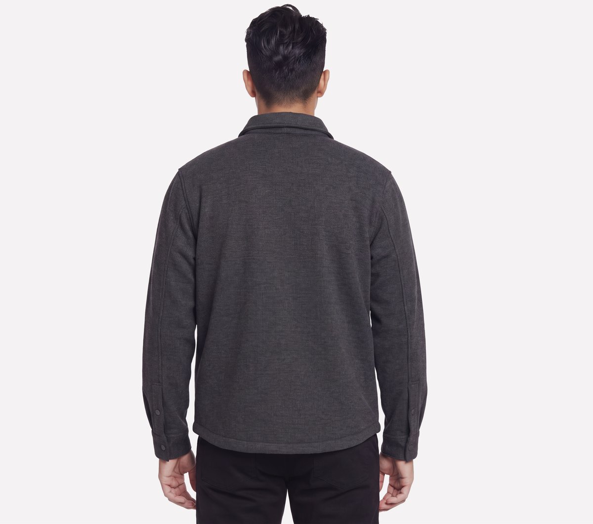 Sherpa Lined Quilted Jacket — CHARCOAL