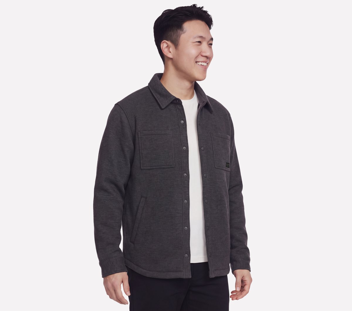 Sherpa Lined Quilted Jacket — CHARCOAL