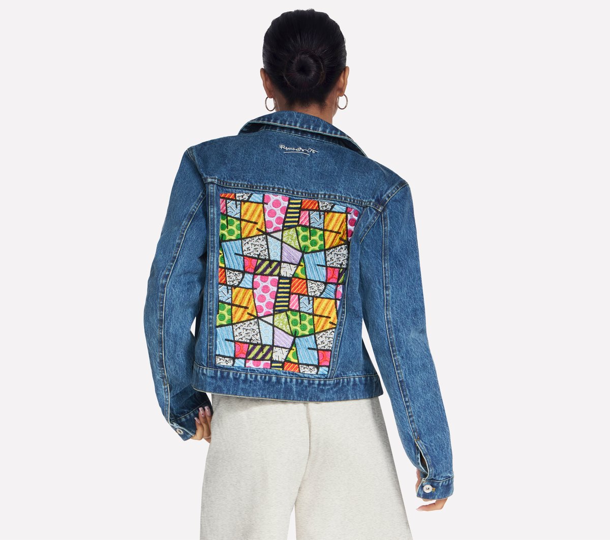 Britto: Joyful Mosaic Denim Jacket