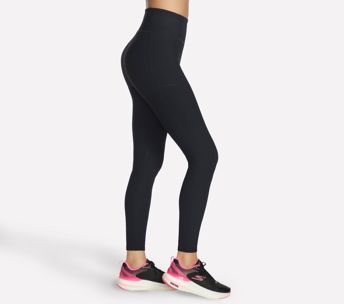 GO FLEX RIB Full Length High-Waisted Legging — BLACK