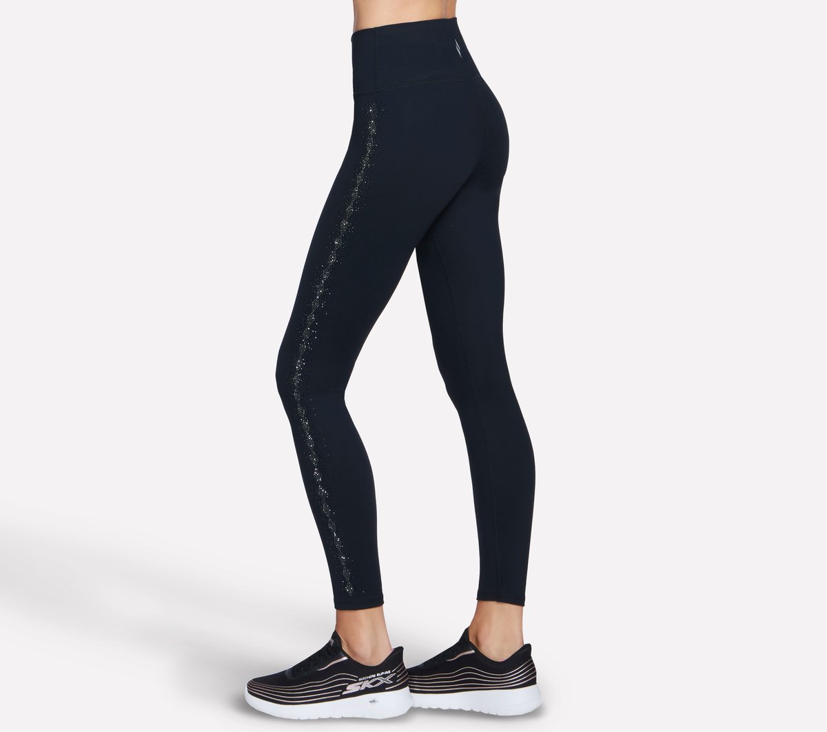 GO WALK Diamond-Studded Full Length High-Waisted Legging