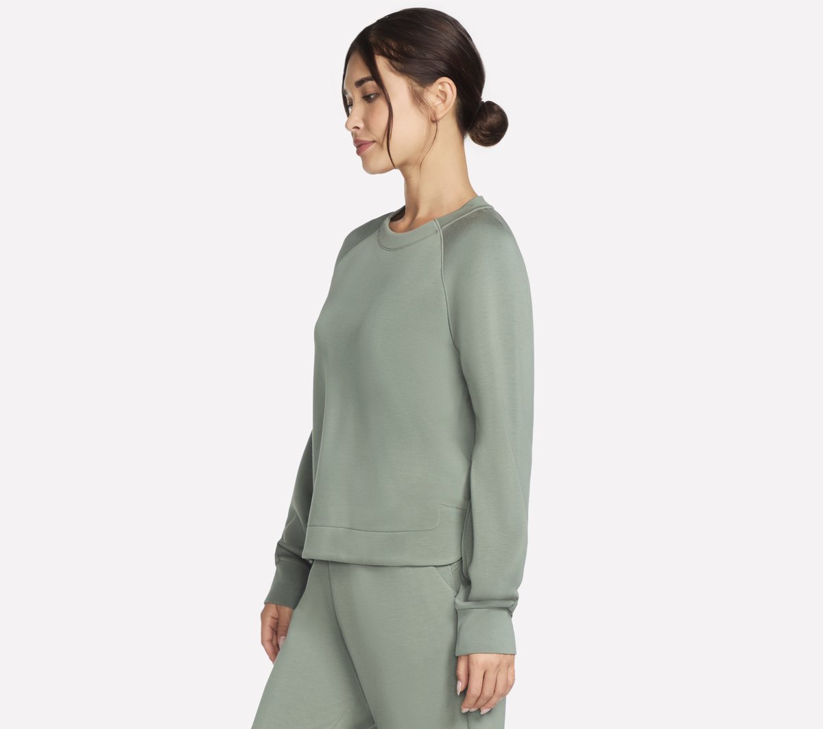 Cozy Luxe Crewneck — TAUPE / OLIVE