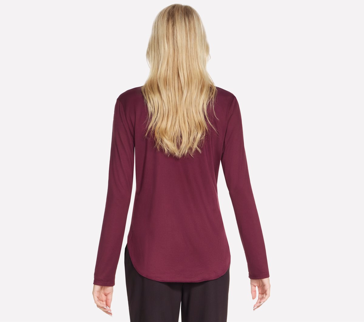 GO DRI Swift Long Sleeve Tunic Crew — BURGUNDY / PINK