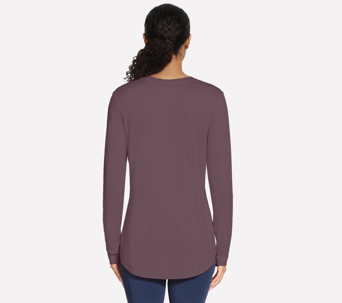 GO DRI Swift Long Sleeve Tunic Crew — WHITE / BROWN