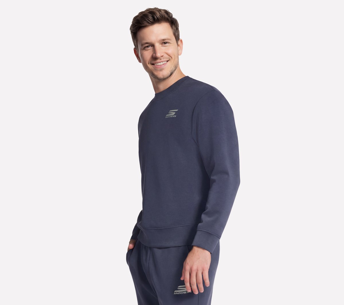 Skechers Cozy Luxe Elevate Crew — CHARCOAL / NAVY