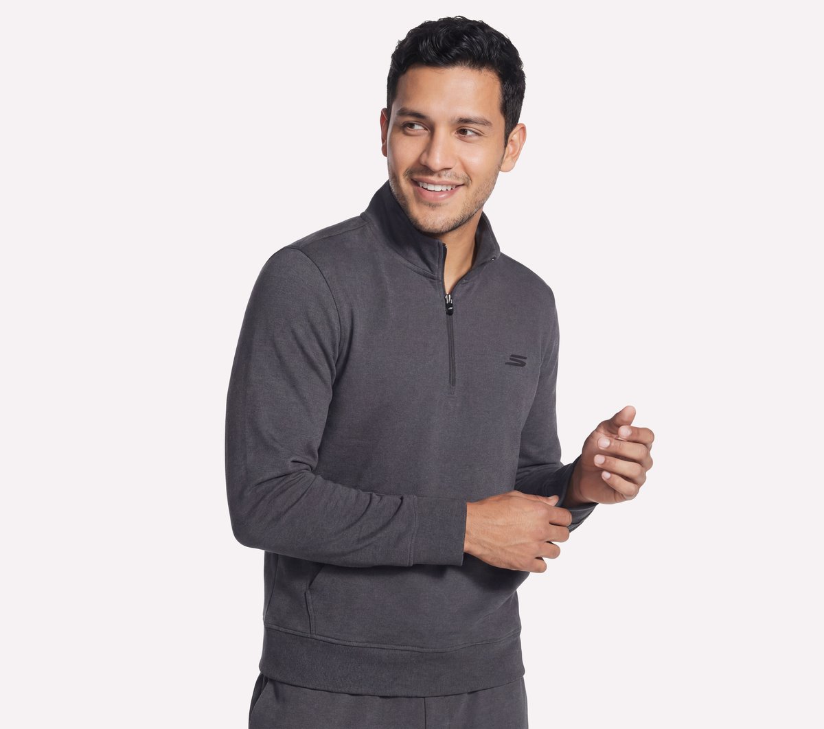 Weekend Easy 1/4 Zip — BLACK / CHARCOAL
