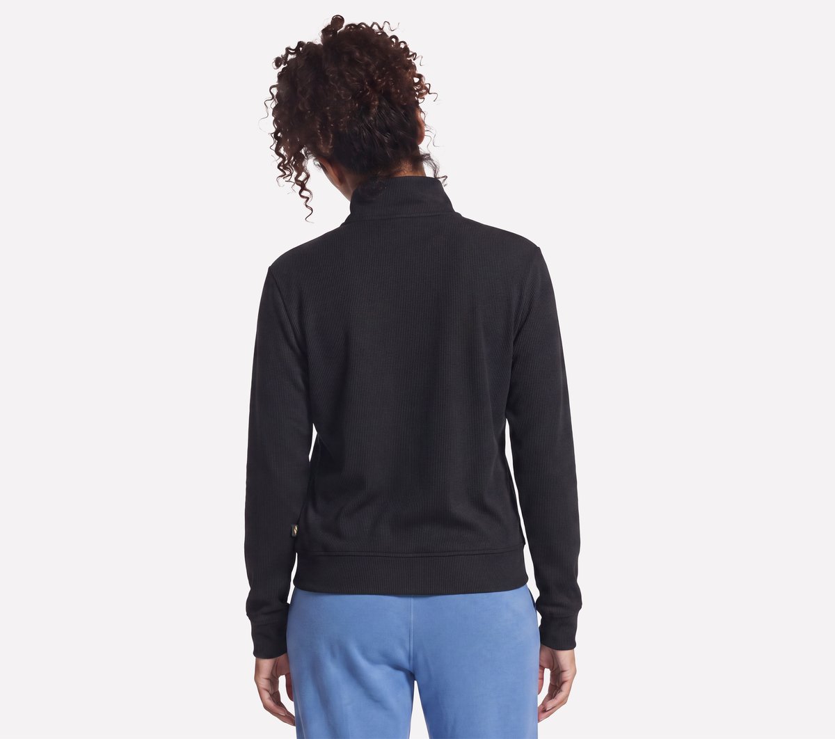 GO STRETCH Harmony Rib 1/4 Zip — BLACK