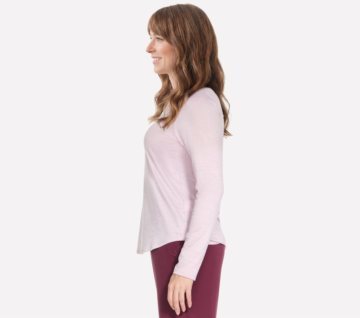 GO DRI Swift Stripe Long Sleeve Crew — LILAC