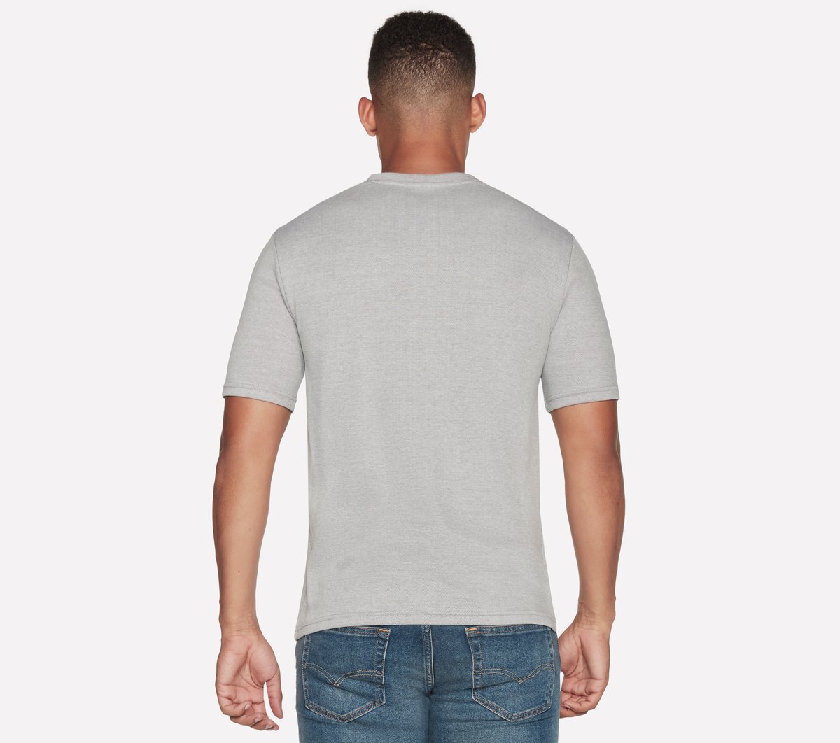 GOKNIT Pique Short Sleeve Henley — LIGHT GRAY