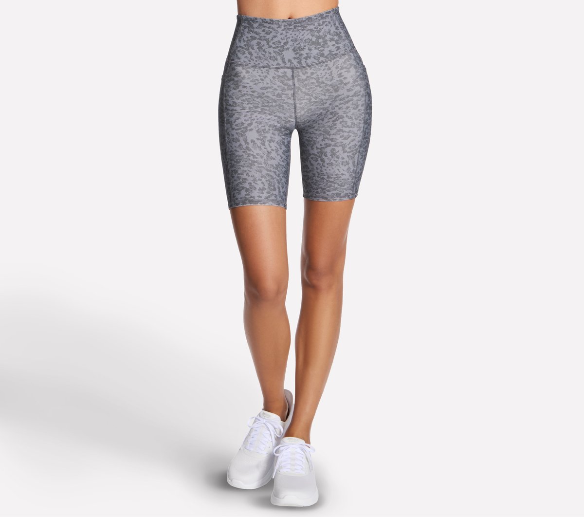 GO FLEX Printed High Waisted 8 Inch Bike Short — BLK / BLU / PNK