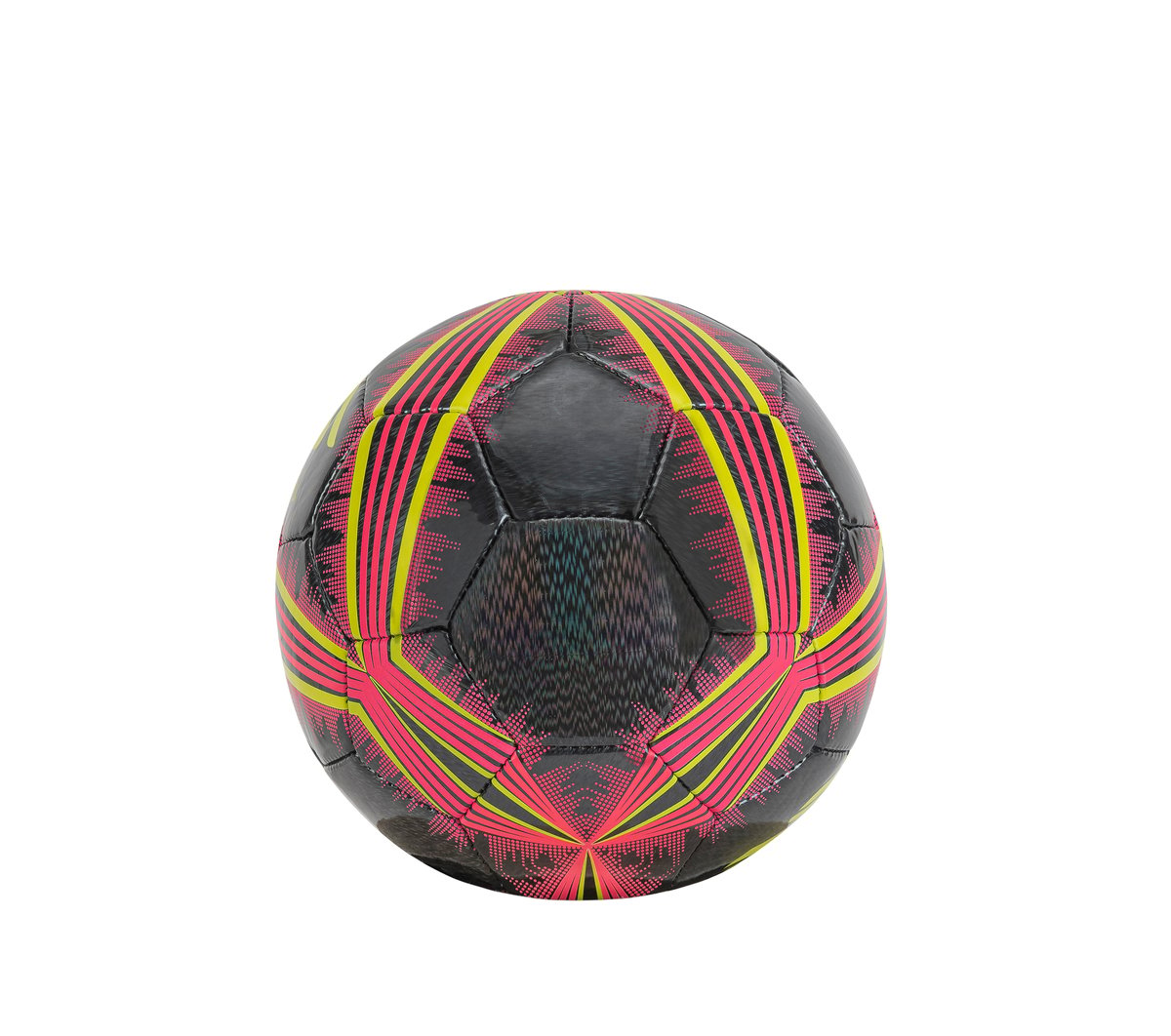 Hex Multi Mini Stripe Size 1 Soccer Ball — BLACK / CORAL