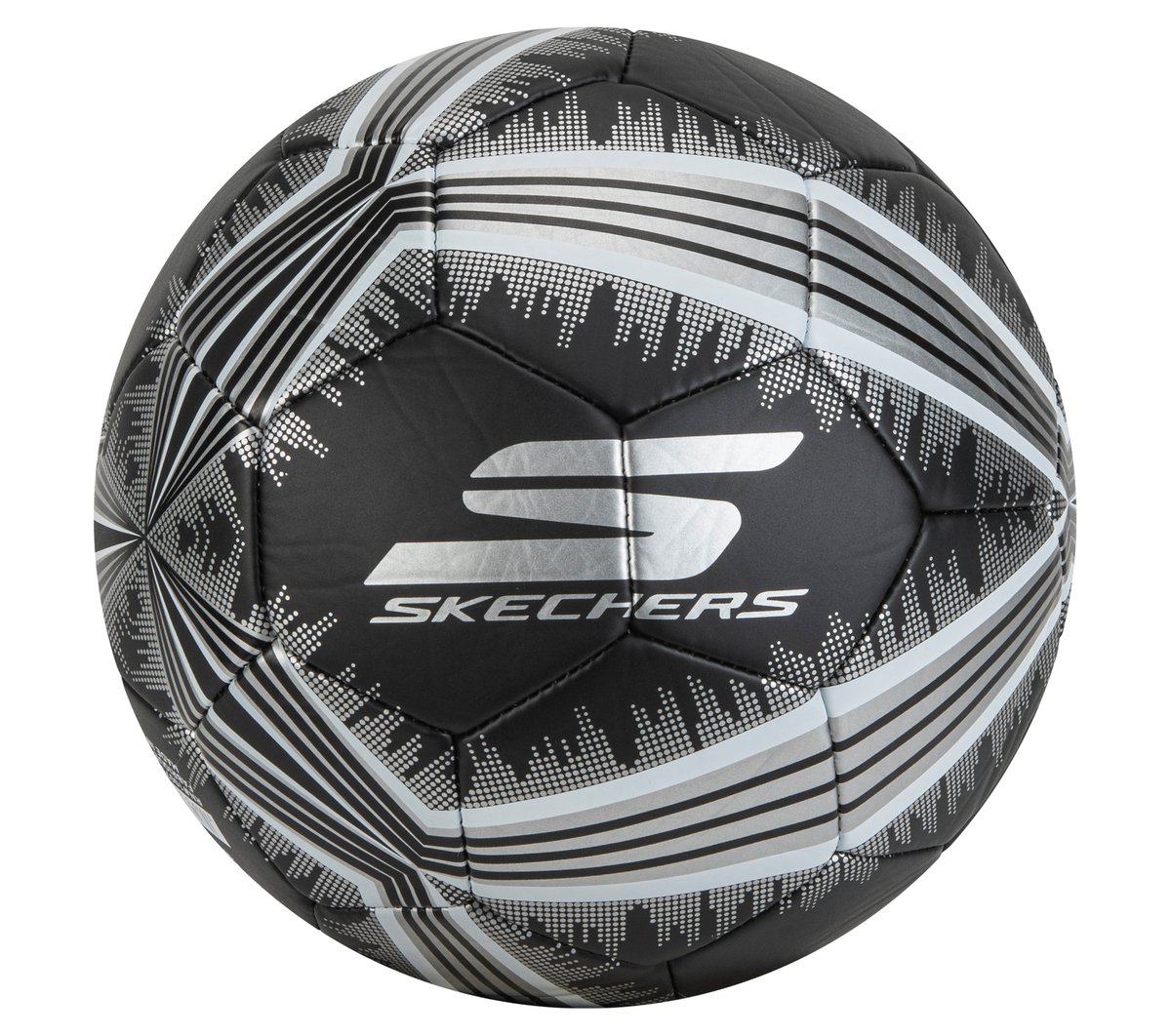Hex Metallic Mini Stripe Size 5 Soccer Ball — BLACK