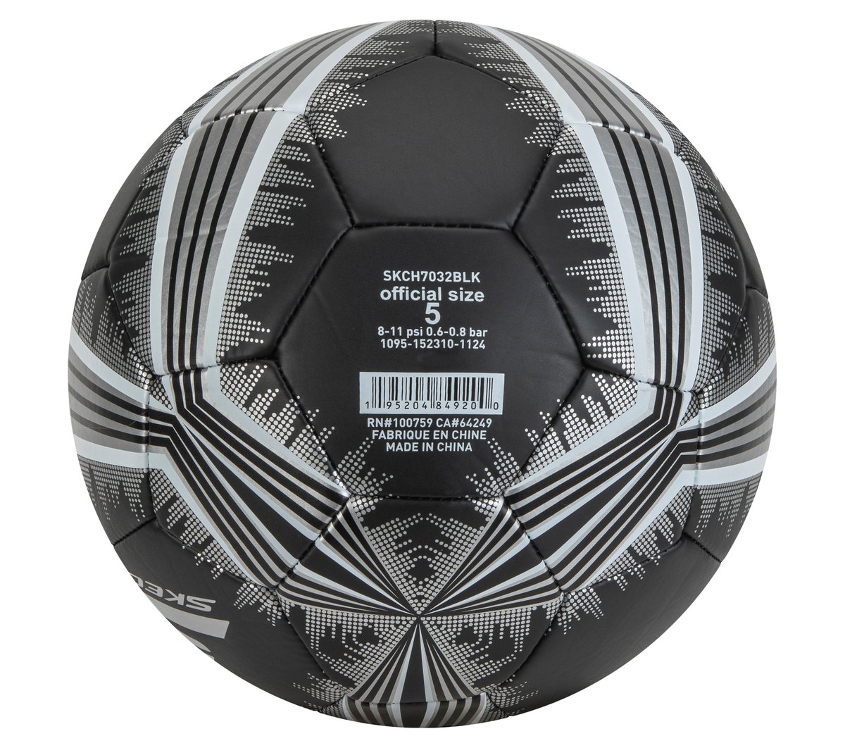 Hex Metallic Mini Stripe Size 5 Soccer Ball — BLACK