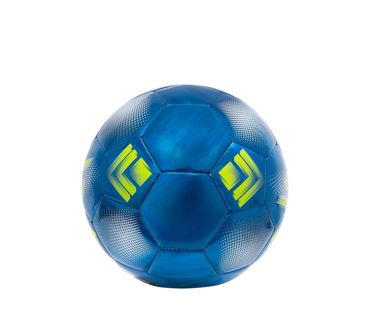 Hex Dusted Size 5 Soccer Ball — SILVER / BLUE