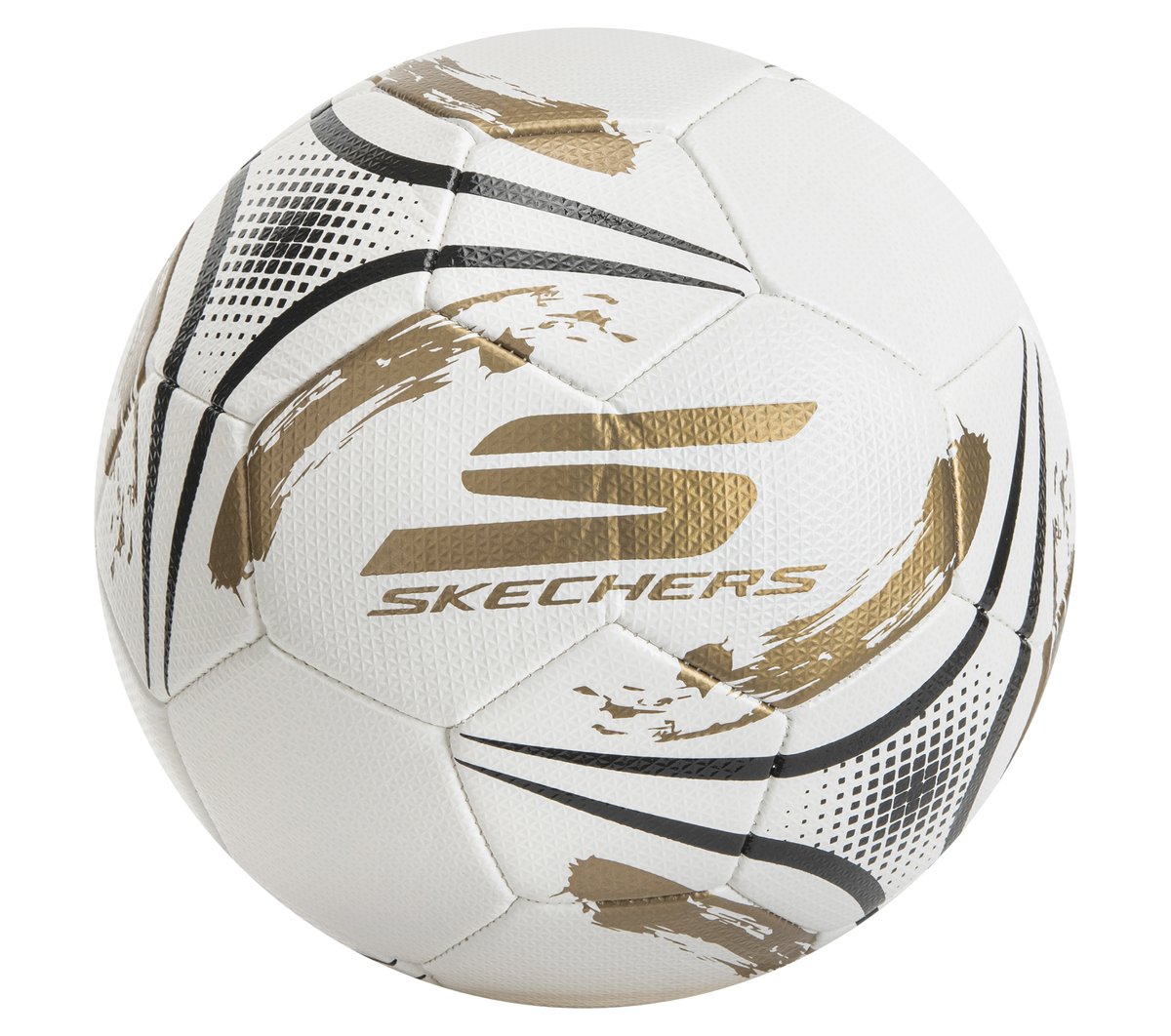 Hex Brushed Size 5 Soccer Ball — WHITE / GOLD
