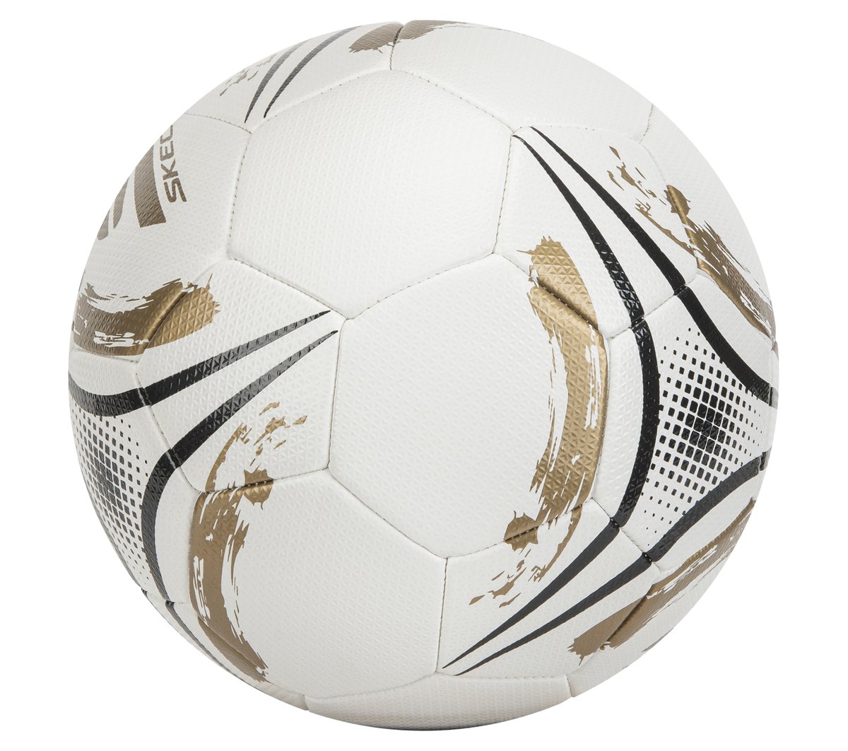 Hex Brushed Size 5 Soccer Ball — WHITE / GOLD