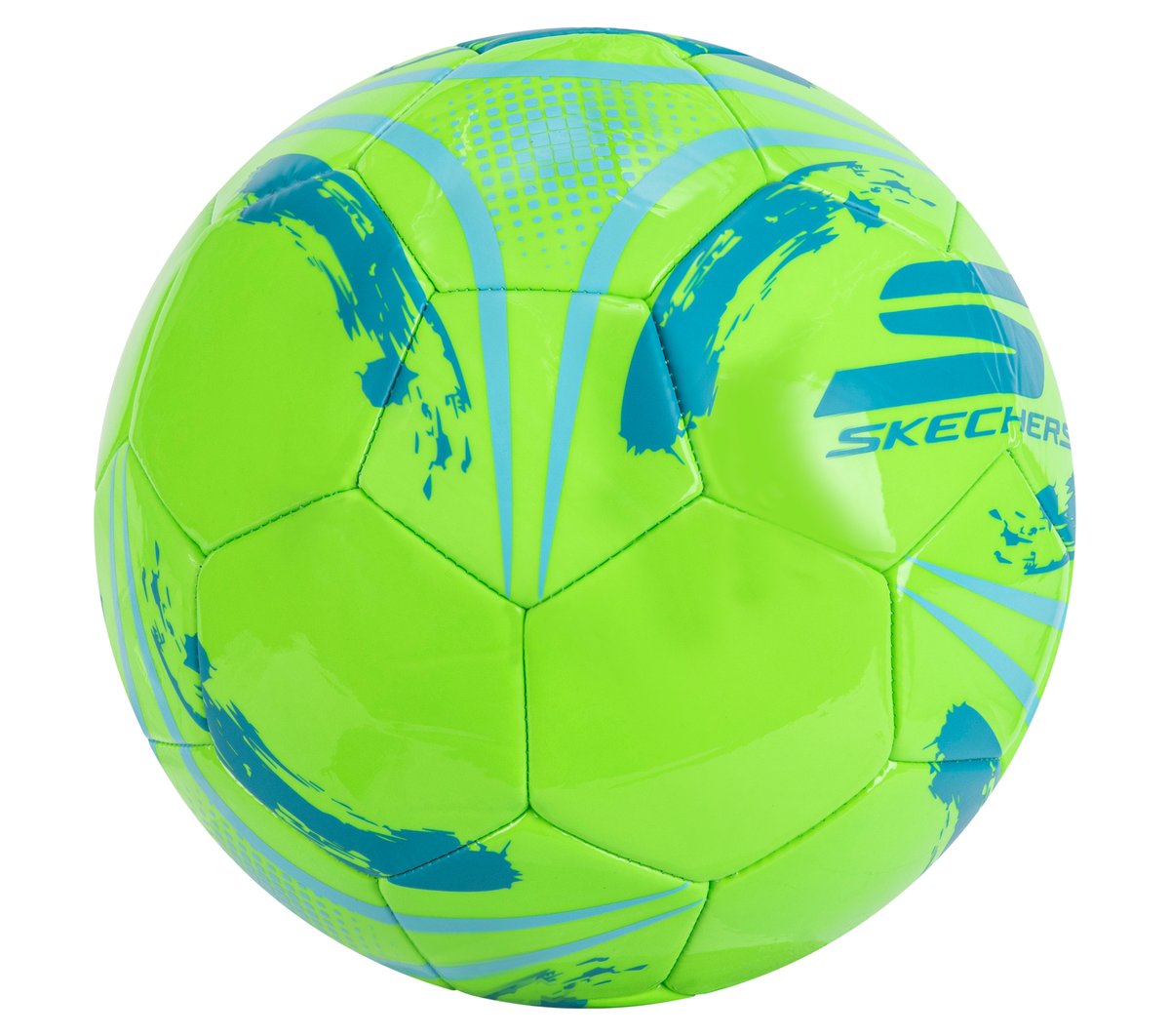 Hex Brushed Size 5 Soccer Ball — NEON LIME / MULTI