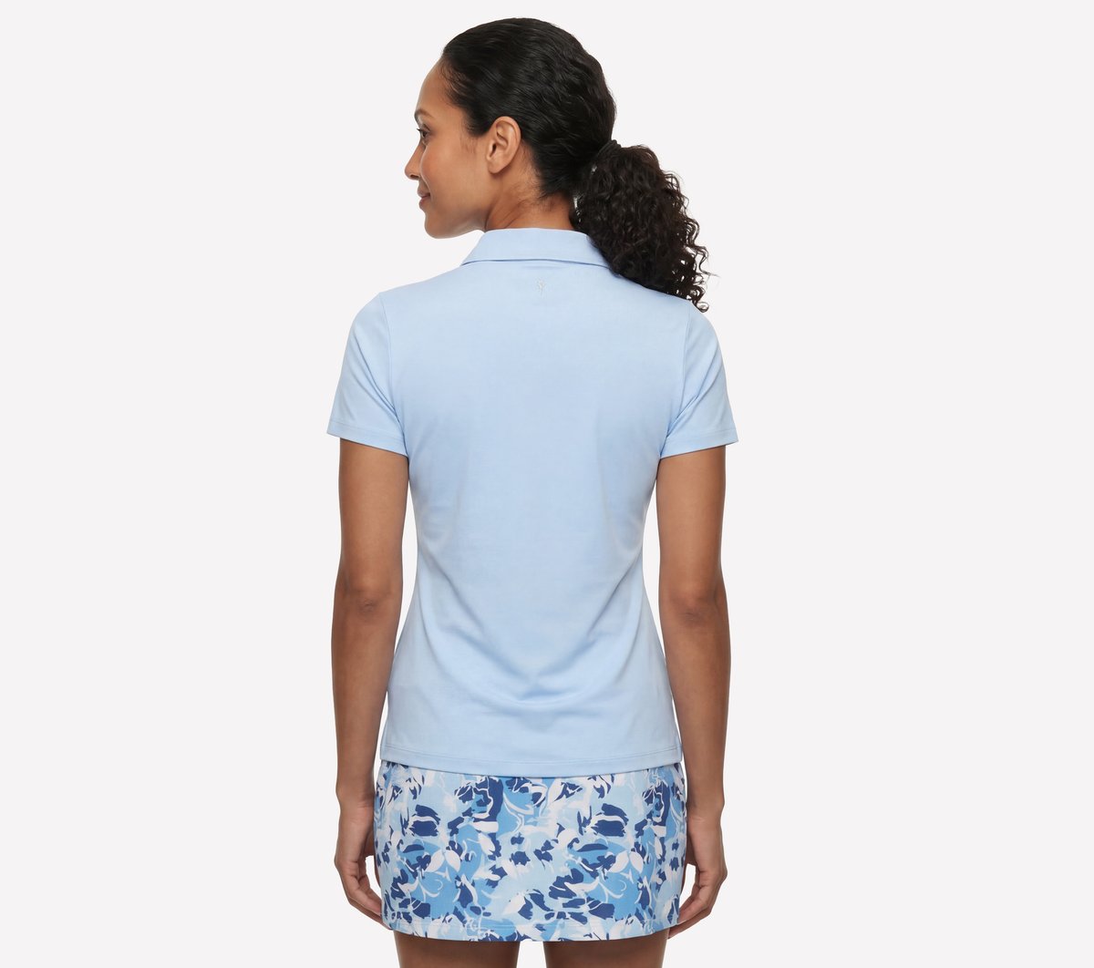 GO GOLF Short Sleeve Birdie Zip Front Polo — WHITE / LIGHT GRAY