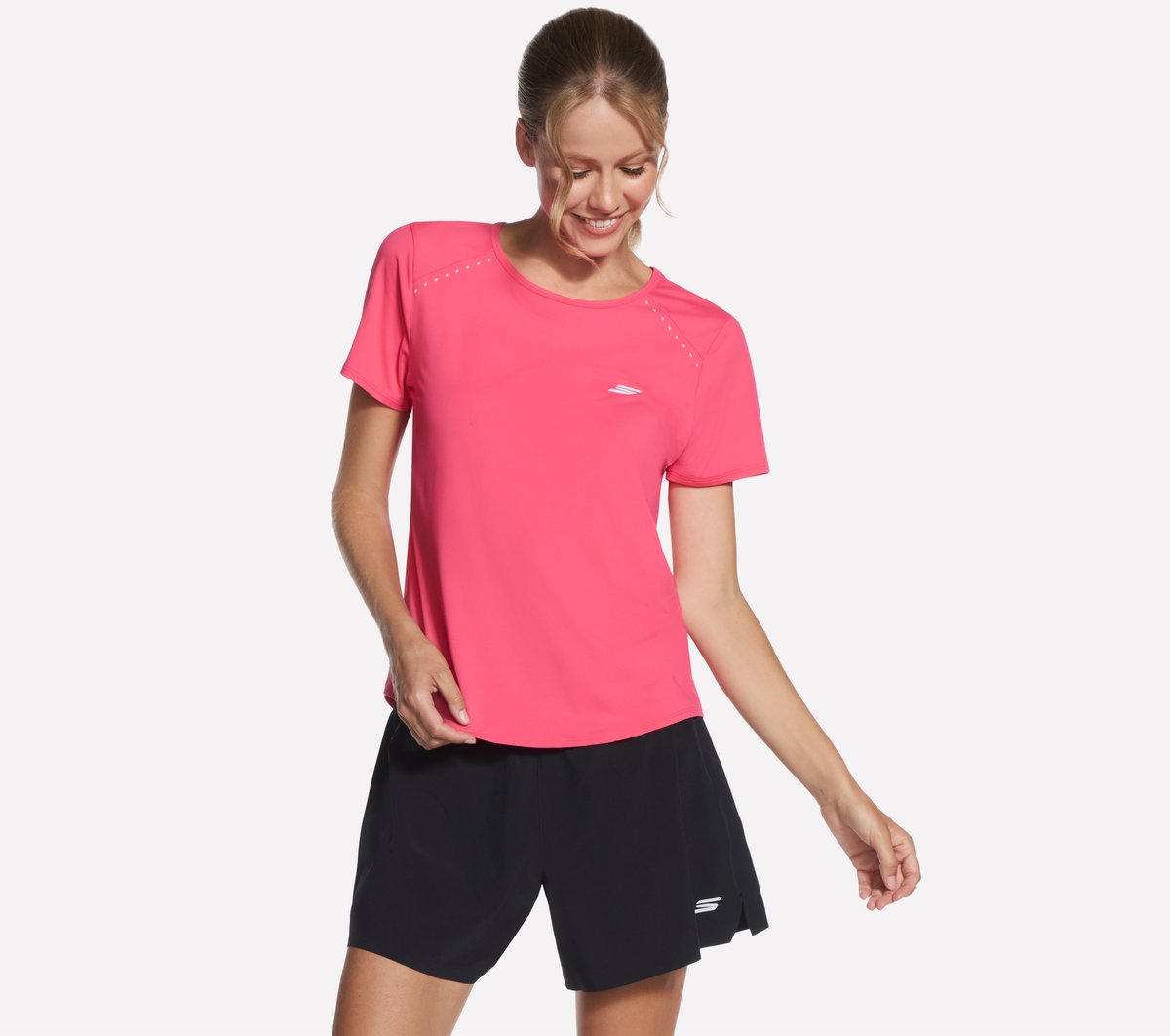 Stride Performance Tee — TAUPE / CORAL