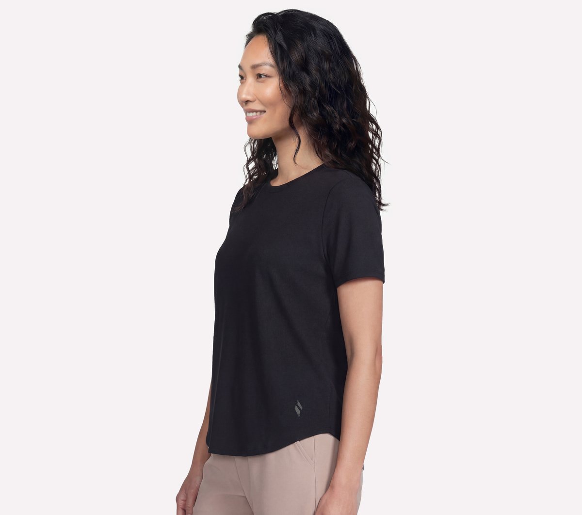 GO WALK Luxe Rib Tee — SCHWARZ