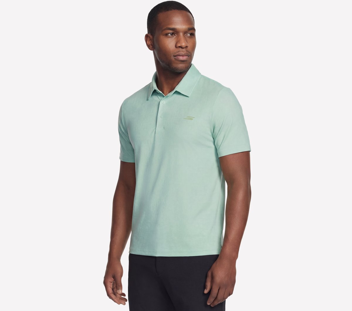 GO DRI All Day Printed Polo — LIME / BLUE