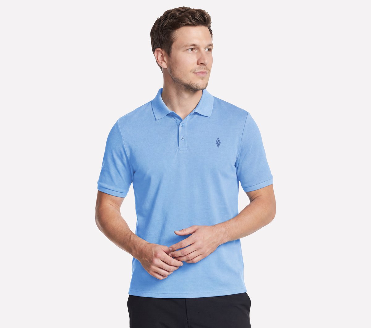 Skechers Off Duty Polo — WHITE / PERIWINKLE