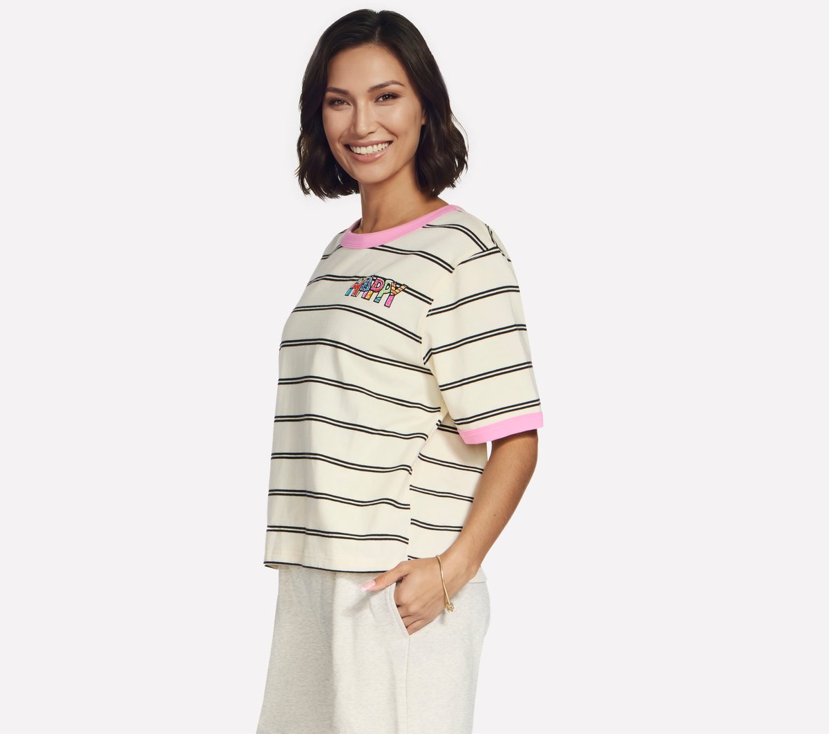 Britto: Hearts Striped Ringer Tee