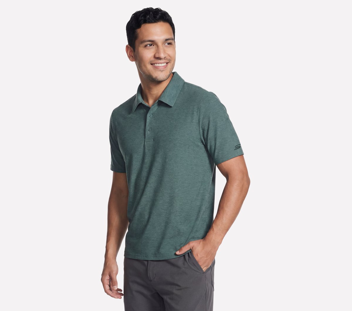 GO DRI All Day Polo — STONE / OLIVE