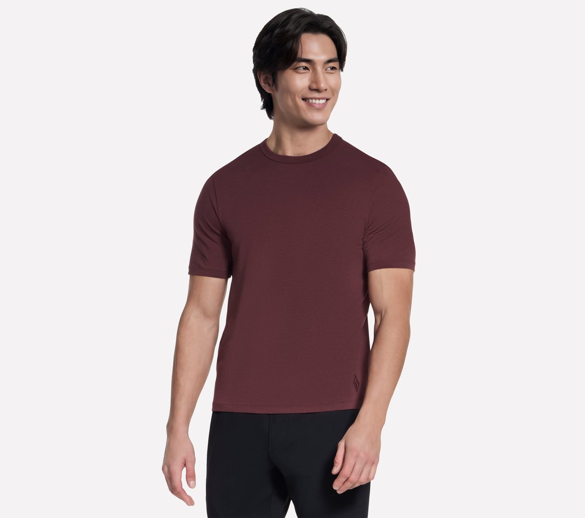 GO DRI Pima Crew — CHOCOLATE / BURGUNDY
