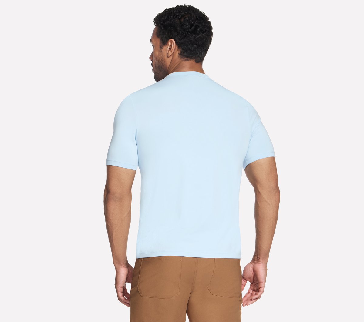 GO DRI Pima Crew — WHITE / BLUE / ORANGE