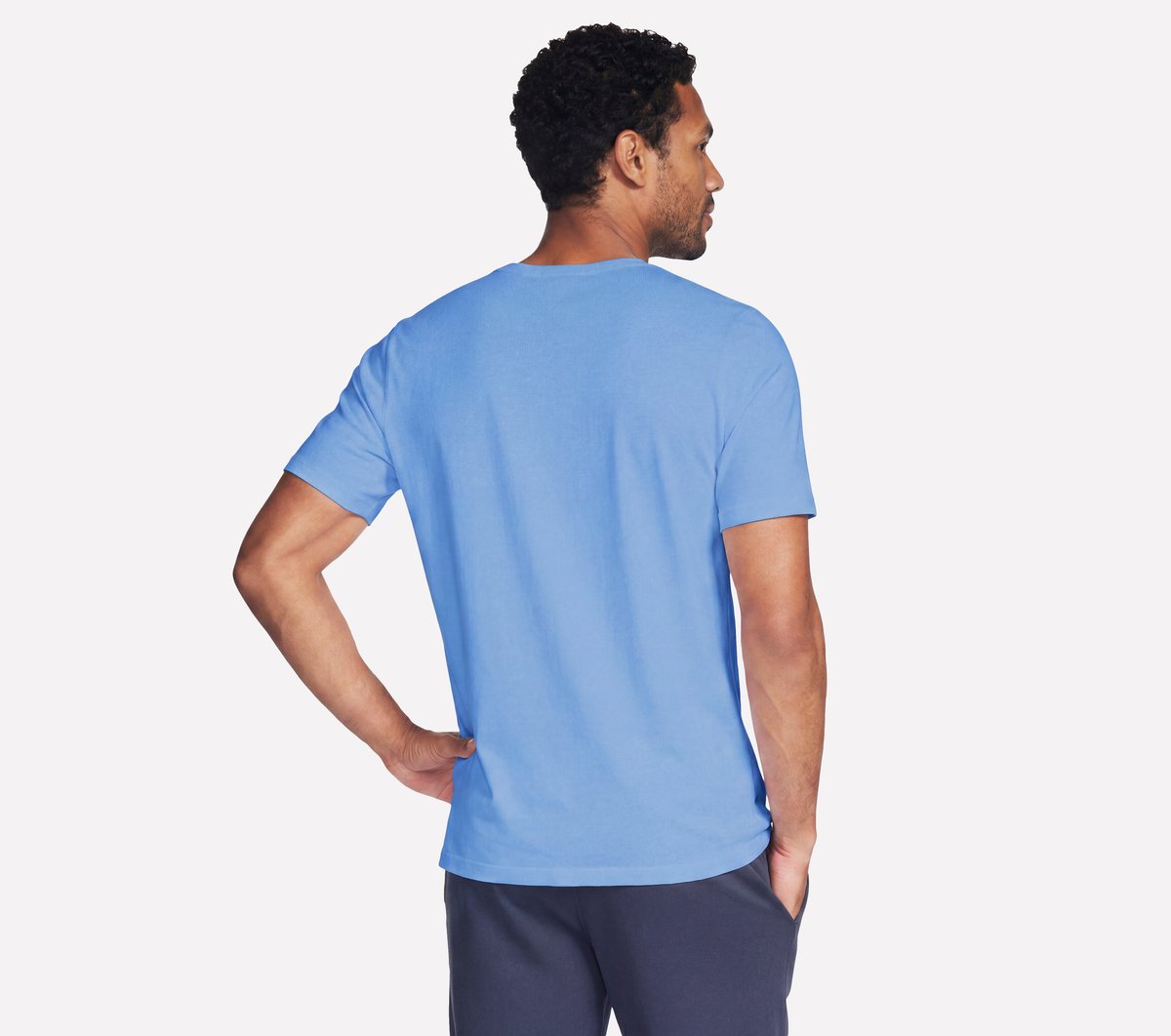 GO DRI Pima Crew — WHITE / PERIWINKLE