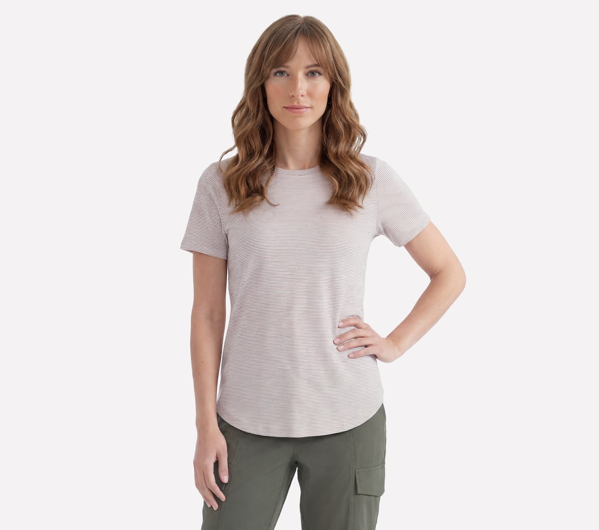 GO DRI Swift Stripe Tunic Tee — OFF WHITE