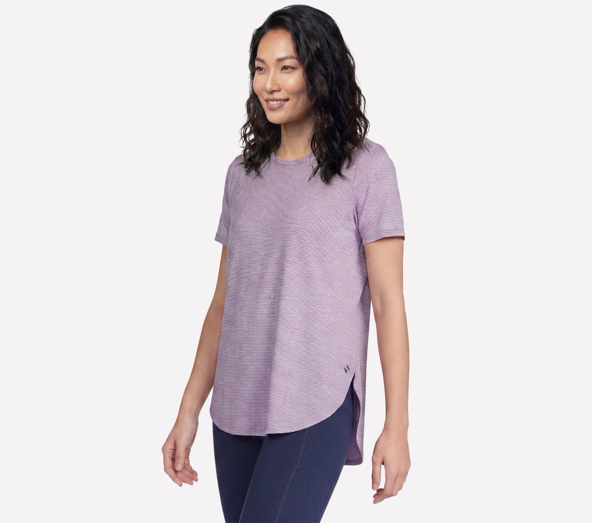 GO DRI Swift Stripe Tunic Tee — WHITE / BLUE