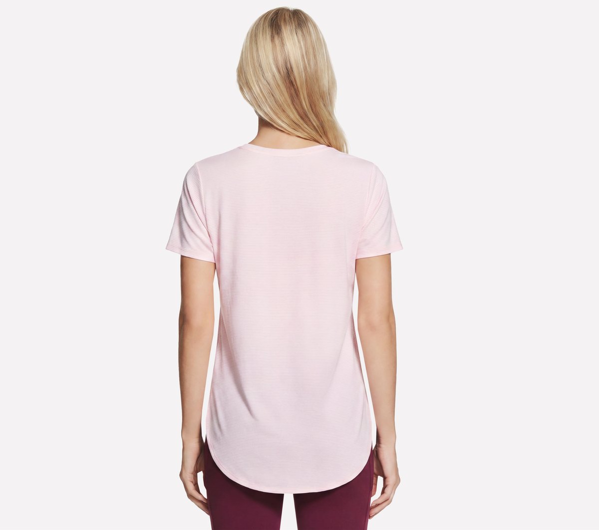 GO DRI Swift Stripe Tunic Tee — WHITE / PINK